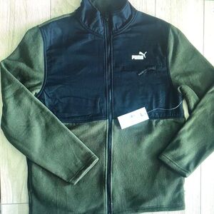Puma Men's Olive and Black Performance Jacket